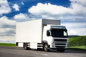 Pfoto of large, white semi truck