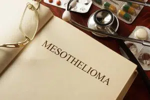 photo of a paper with mesothelioma written on it