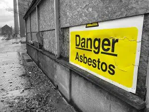 photo of a signs stating "Danger, asbestos"