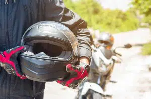 photo of a motorcycle helmet