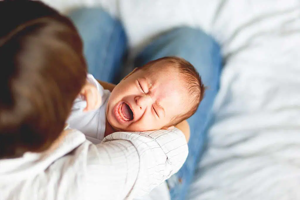 Photo of a baby crying