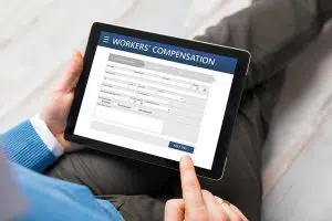 Photo of injured worker filing a workers comp claim